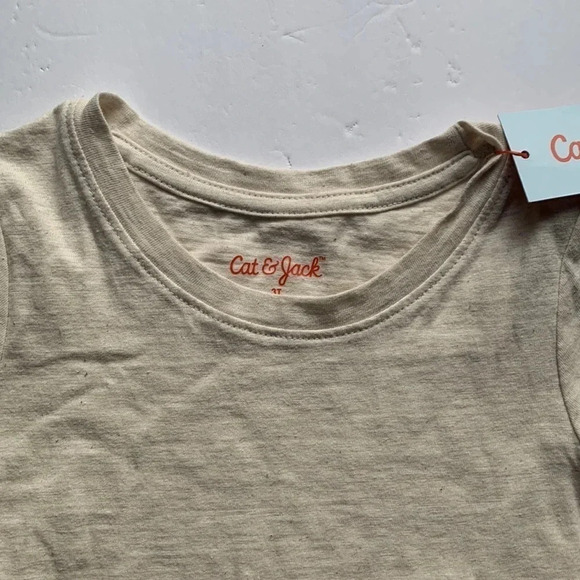 Cat & Jack Crewneck Tee Shirt 3T Toddler color Oatmeal Heather - Picture 6 of 6